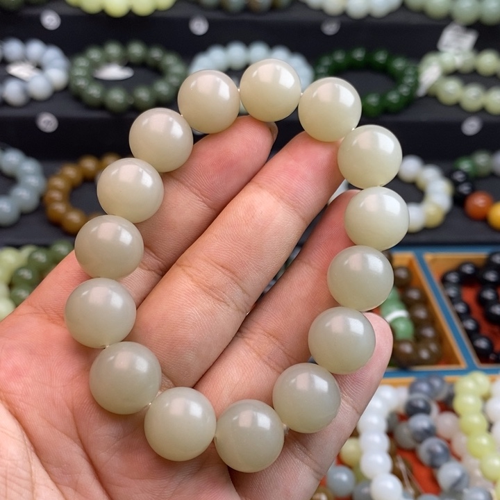 手串未镶嵌和田玉Q高青白卡14
