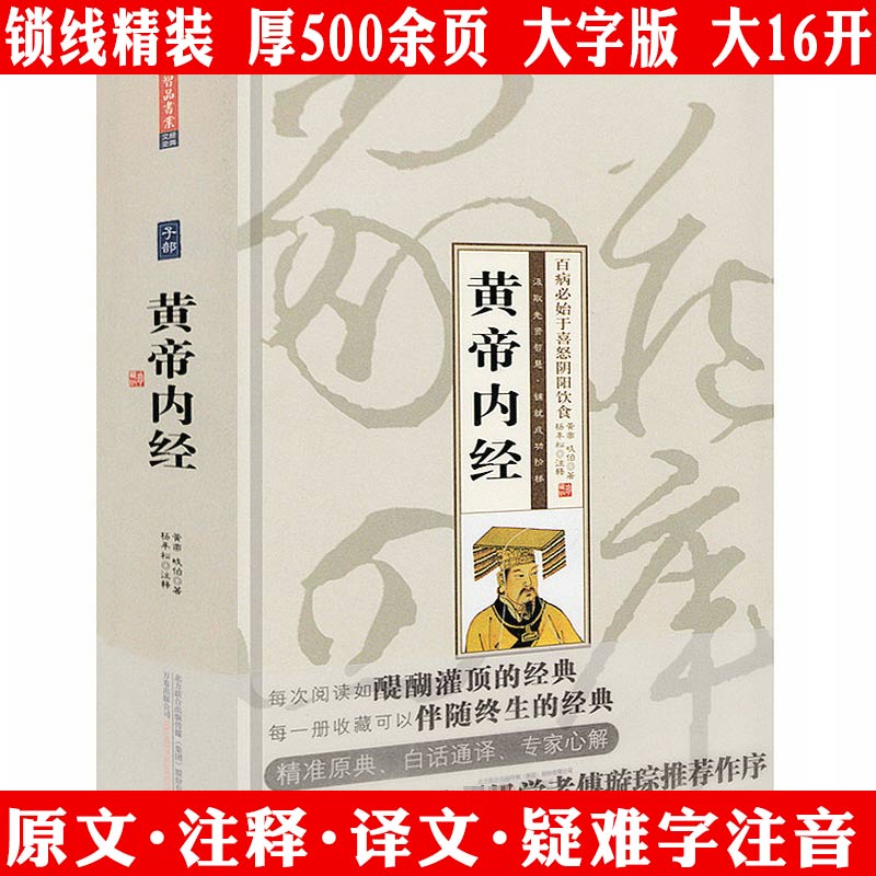 厚500余页大字版黄帝内经精装原文注释译文白话正版书籍