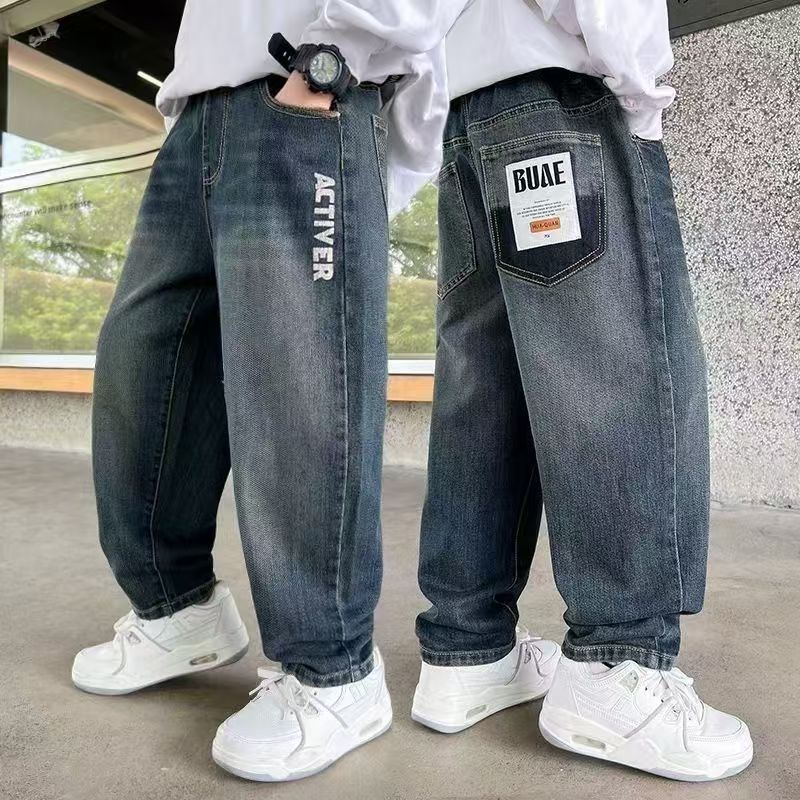 冬季牛仔裤童装长裤秋季B类男牛仔裤男童