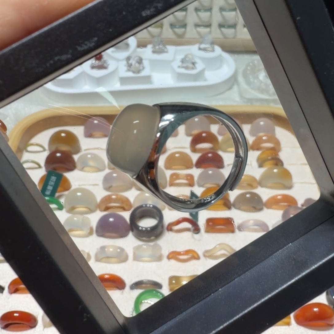 上***目玛瑙/玉髓未镶嵌戒指