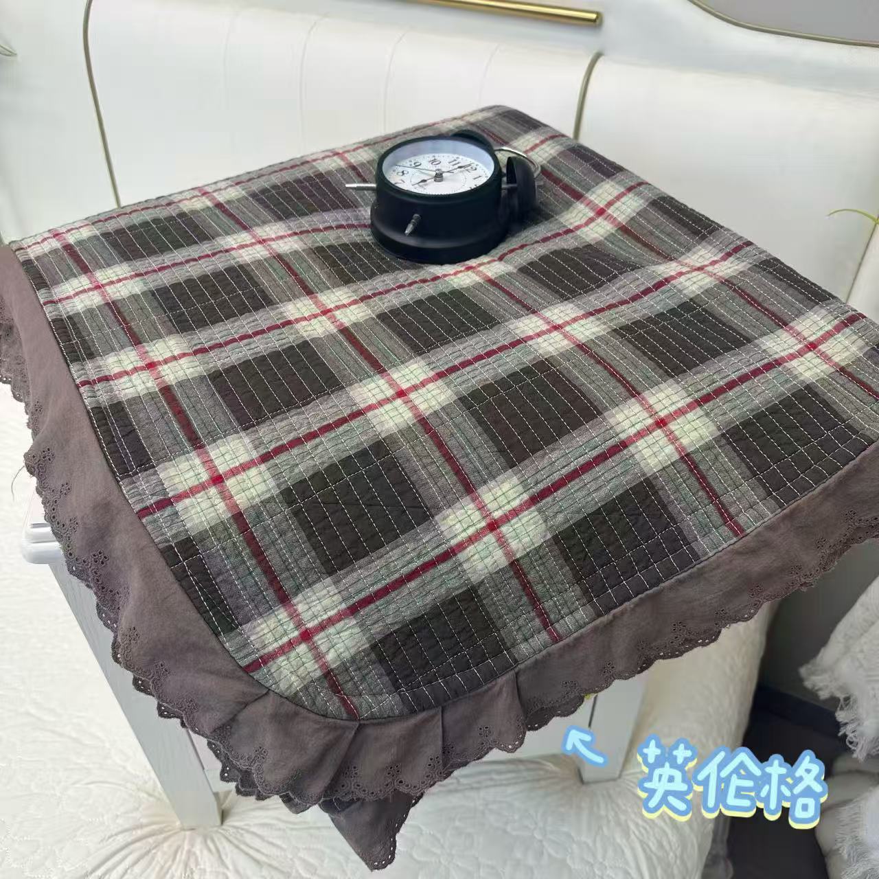 【RR荣荣】英伦格- 全棉色织水洗棉床盖砂洗绗缝夹棉水洗可机洗