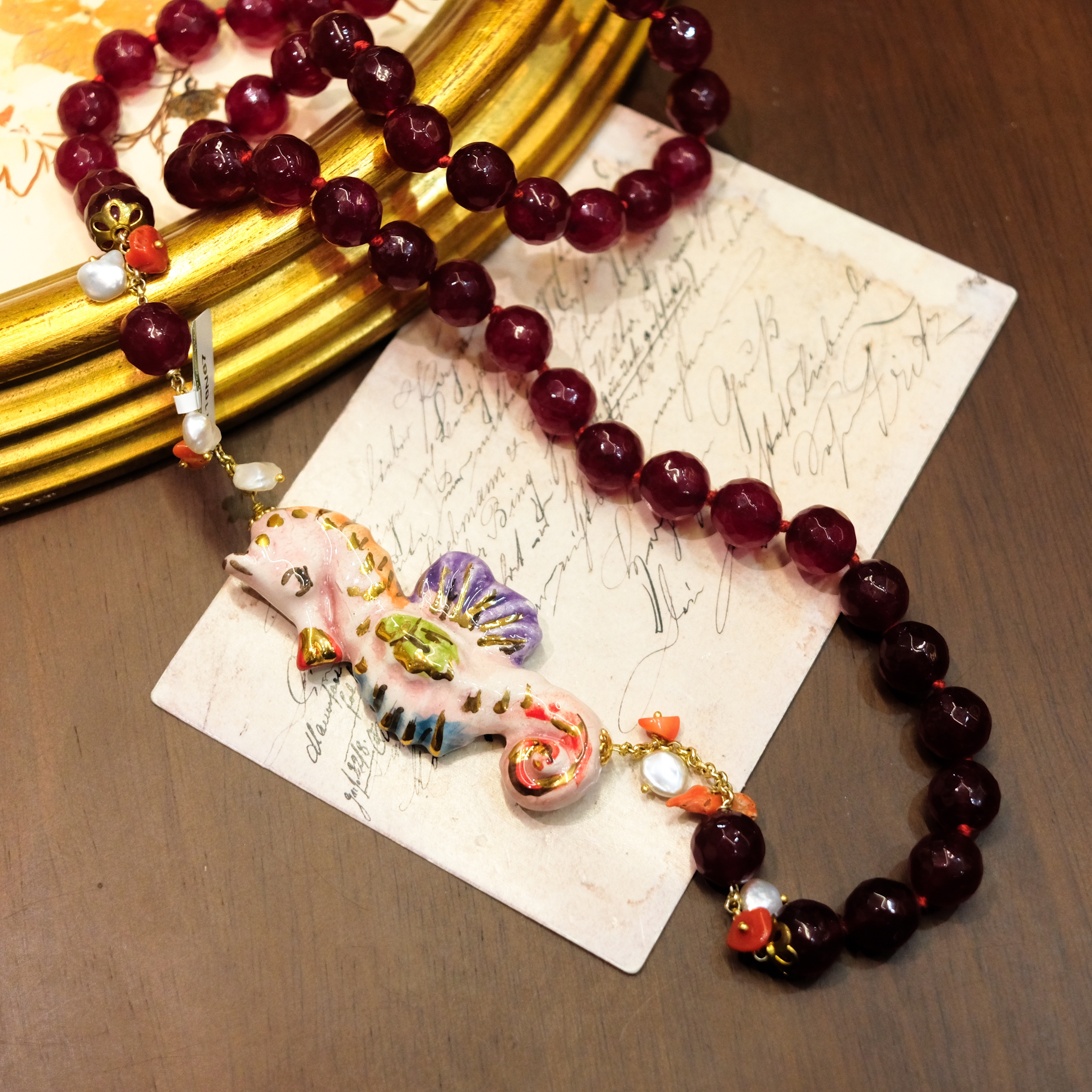 意大利西西里岛的神话手绘系列作品项链 不退换