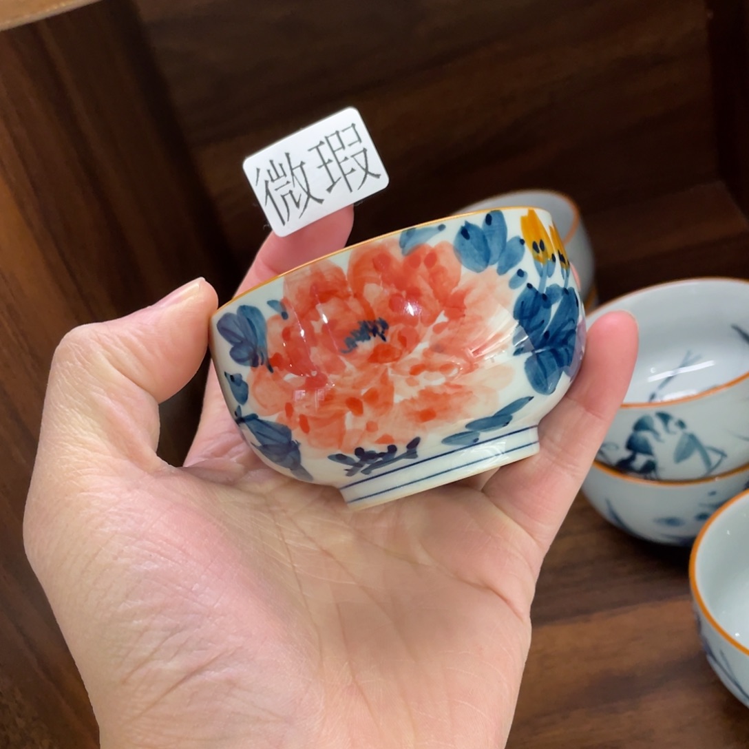 釉下手绘茶具微瑕