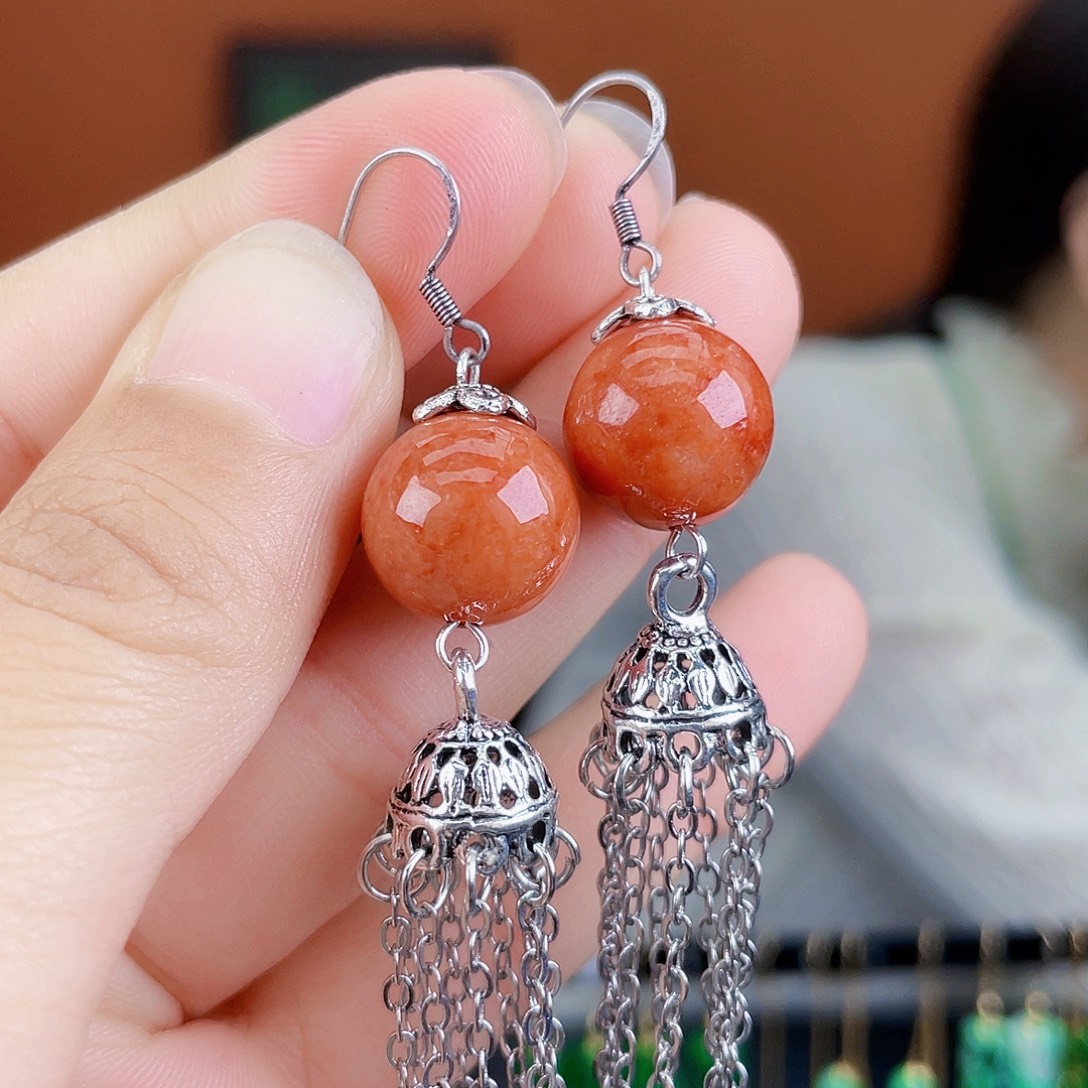 翡翠未镶嵌耳饰饰品