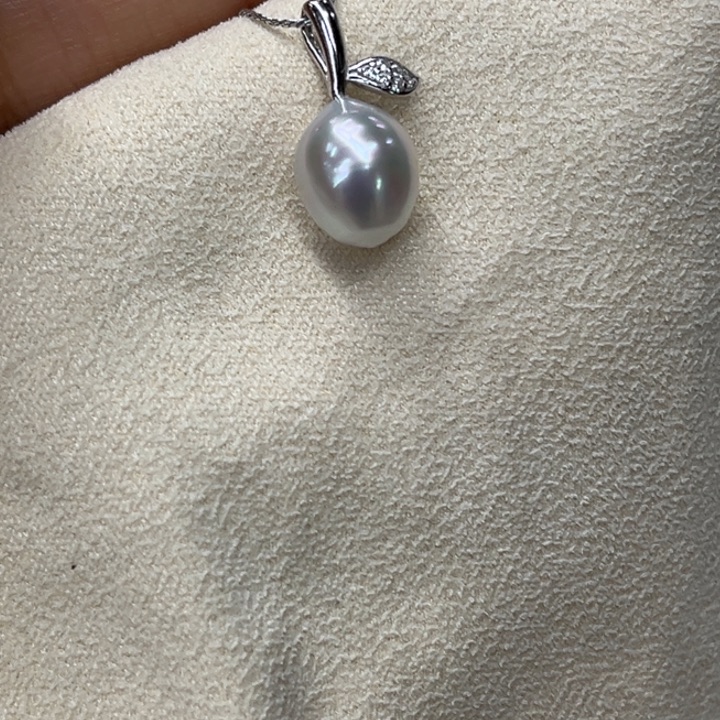 吊坠(不含链)银S925镶嵌海水珍珠8-9