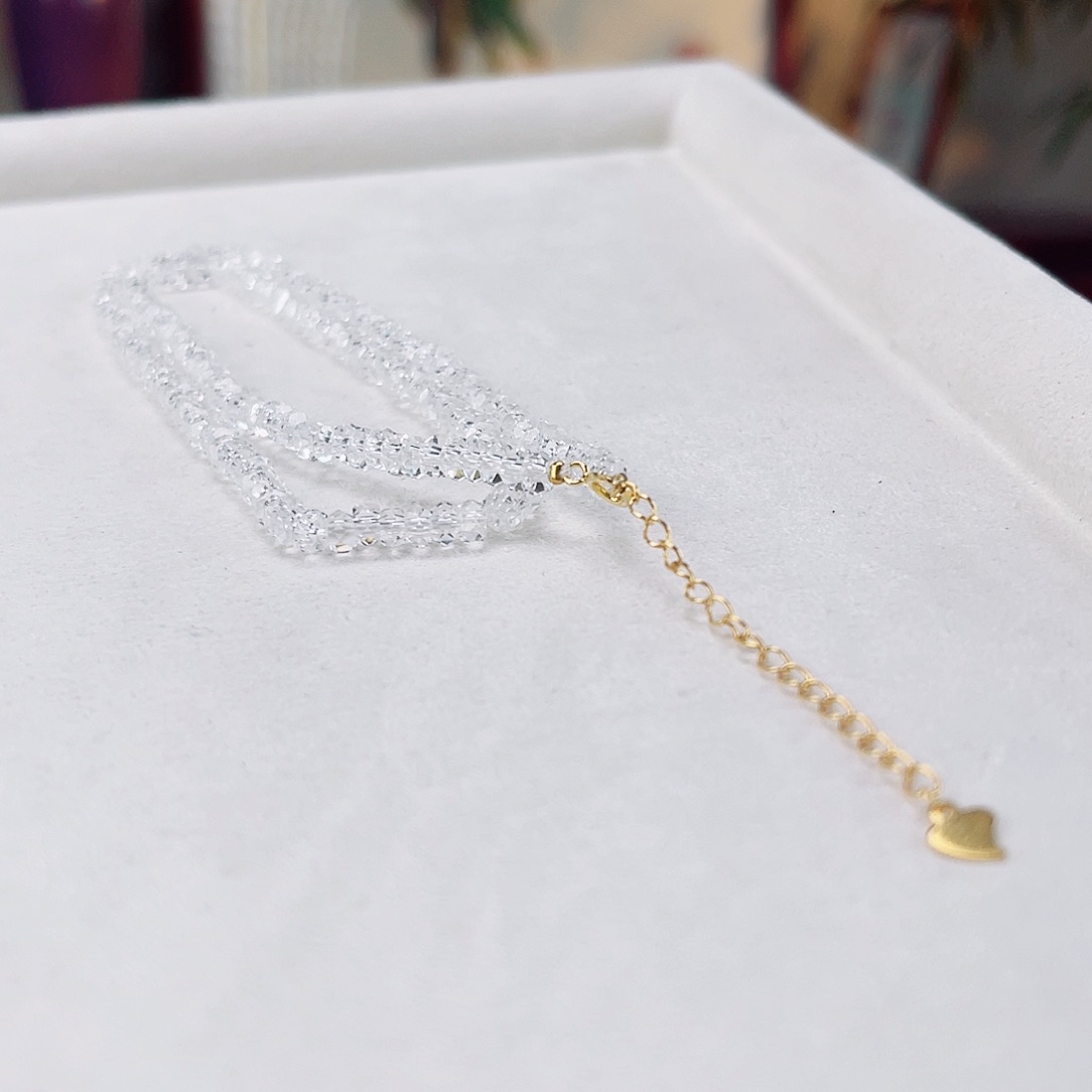 水晶颈饰银S925镶嵌水晶4.5