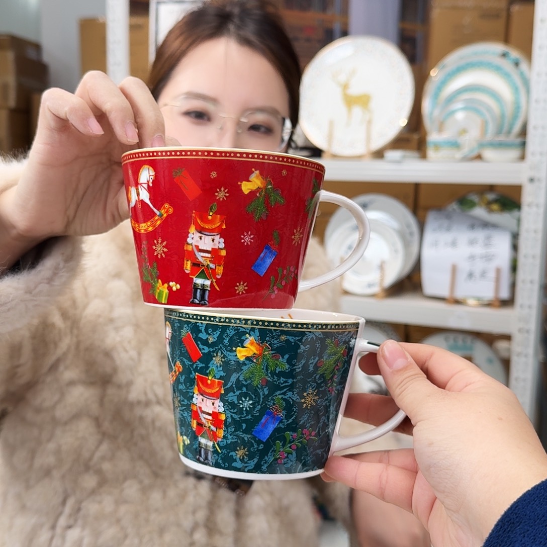 骨瓷马克杯520ml2个外贸骨瓷