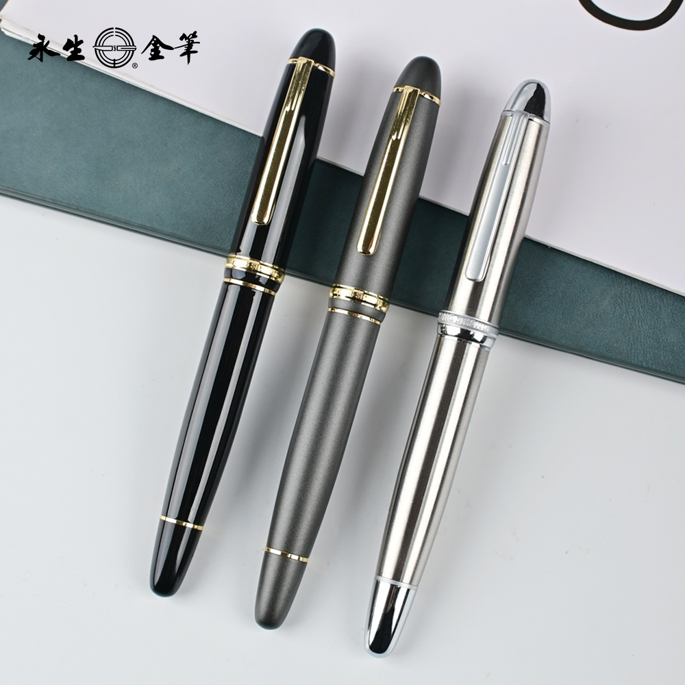 永生9681钢笔长刀研心跳笔尖日常书写书法练字笔美工笔金属钢笔