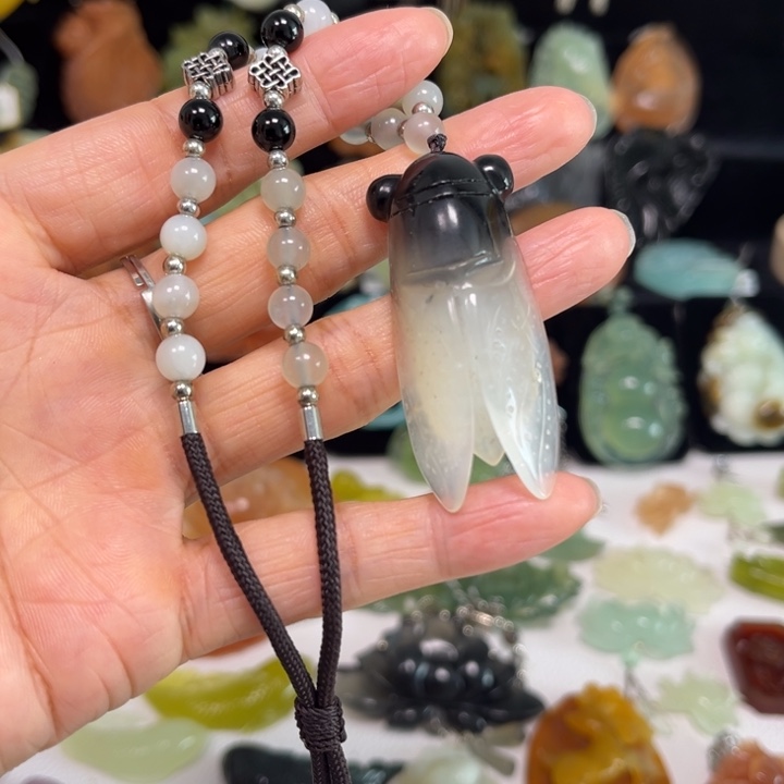 蛇纹石玉未镶嵌吊坠(赠链)