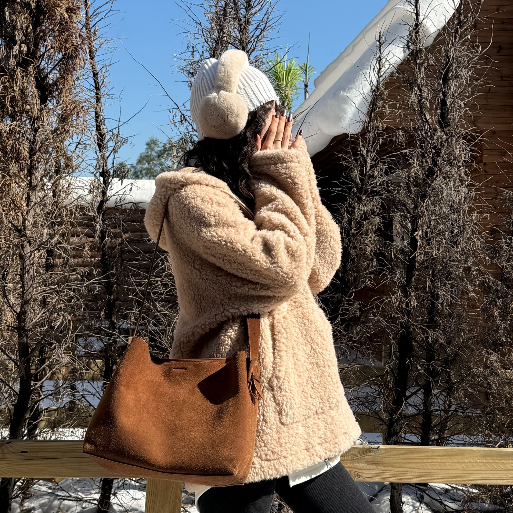 D&MX 高密实绒毛感保暖空气层锁温高个子连帽外套C27051