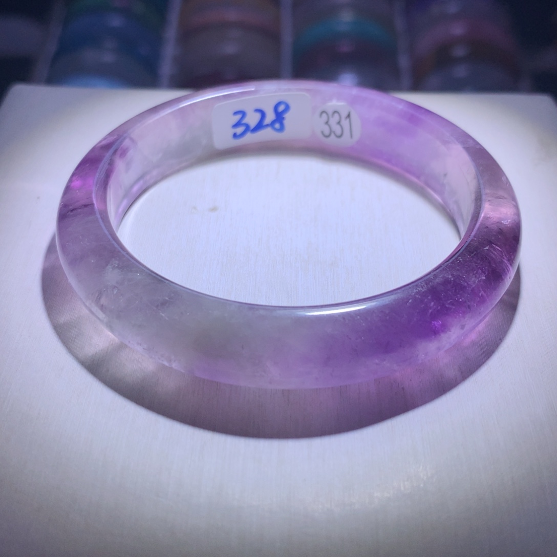 水晶银S925镶嵌手镯紫水59.1圈331