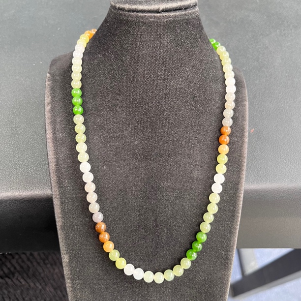 【源石珠宝】和田玉多宝圆珠卡6项链