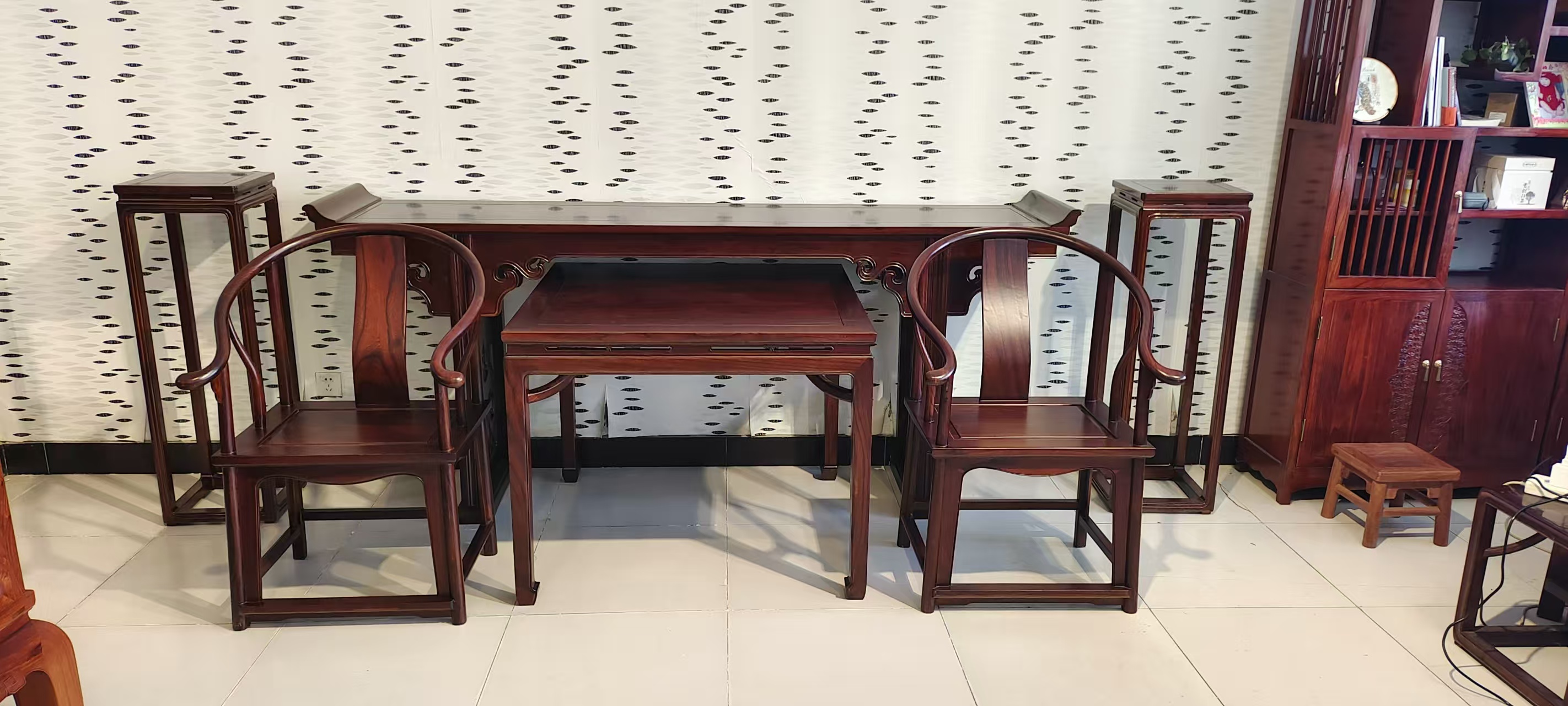 北方榆木精品明式中堂客厅会客中堂六件套