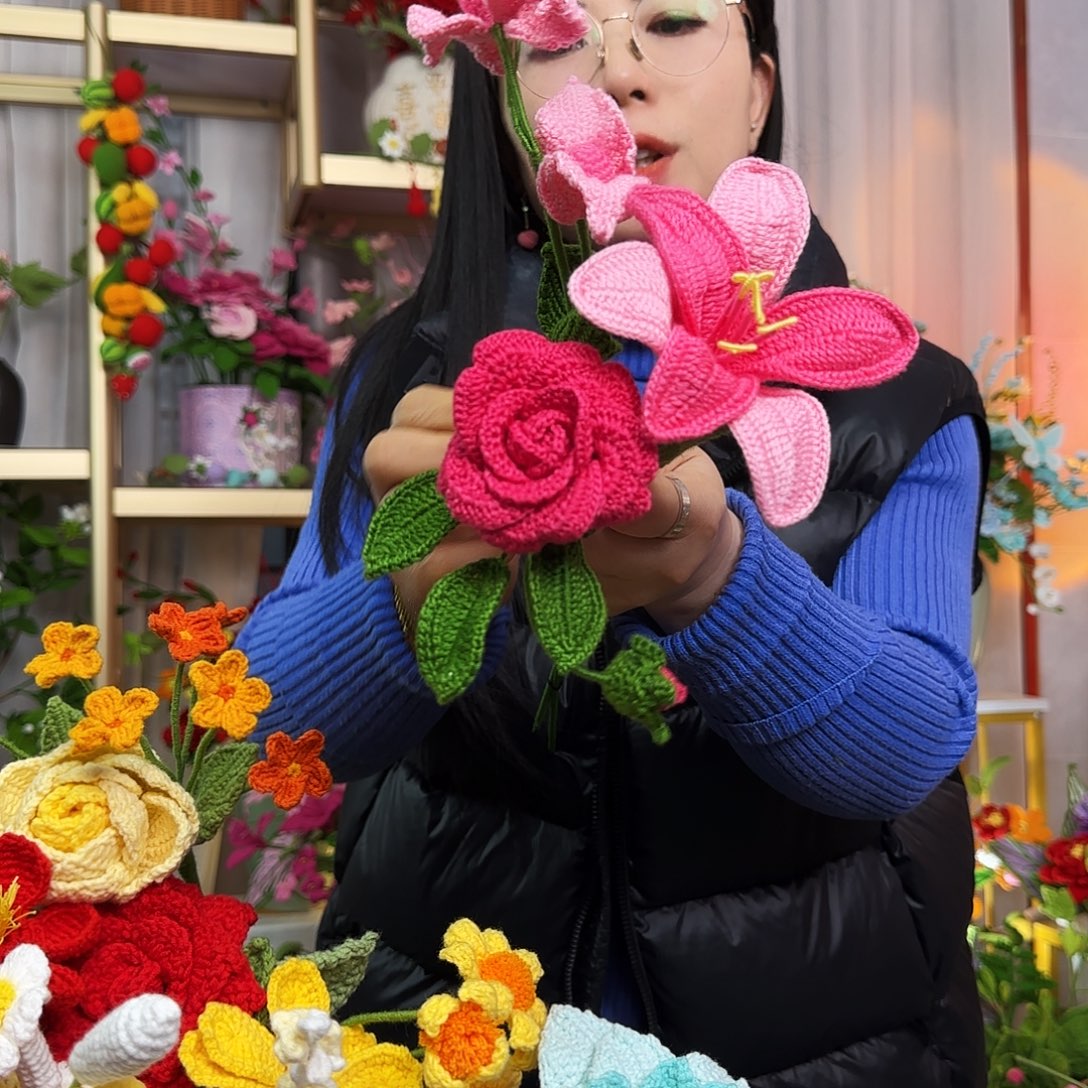 手工钩织设计花束