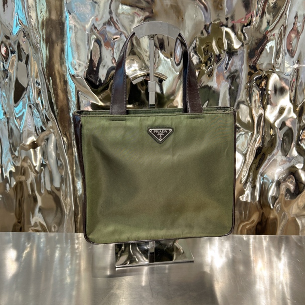 95新 Prada/普拉达 军绿色 单肩手提