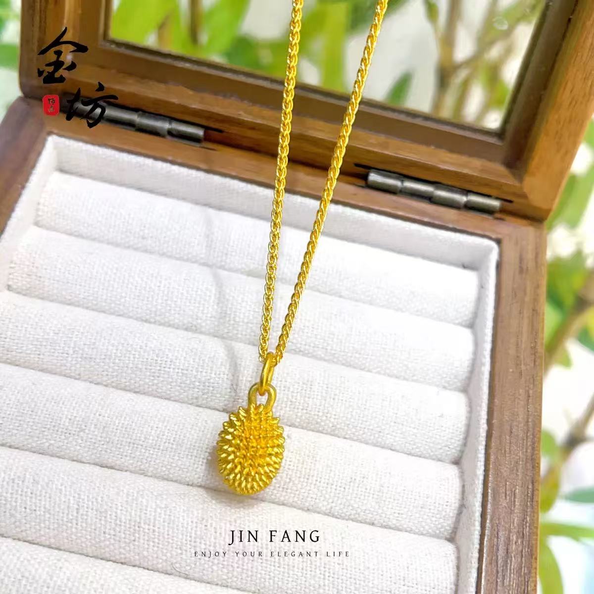 铜合金项链 【小颖】精致榴莲项链-迪拜锡金