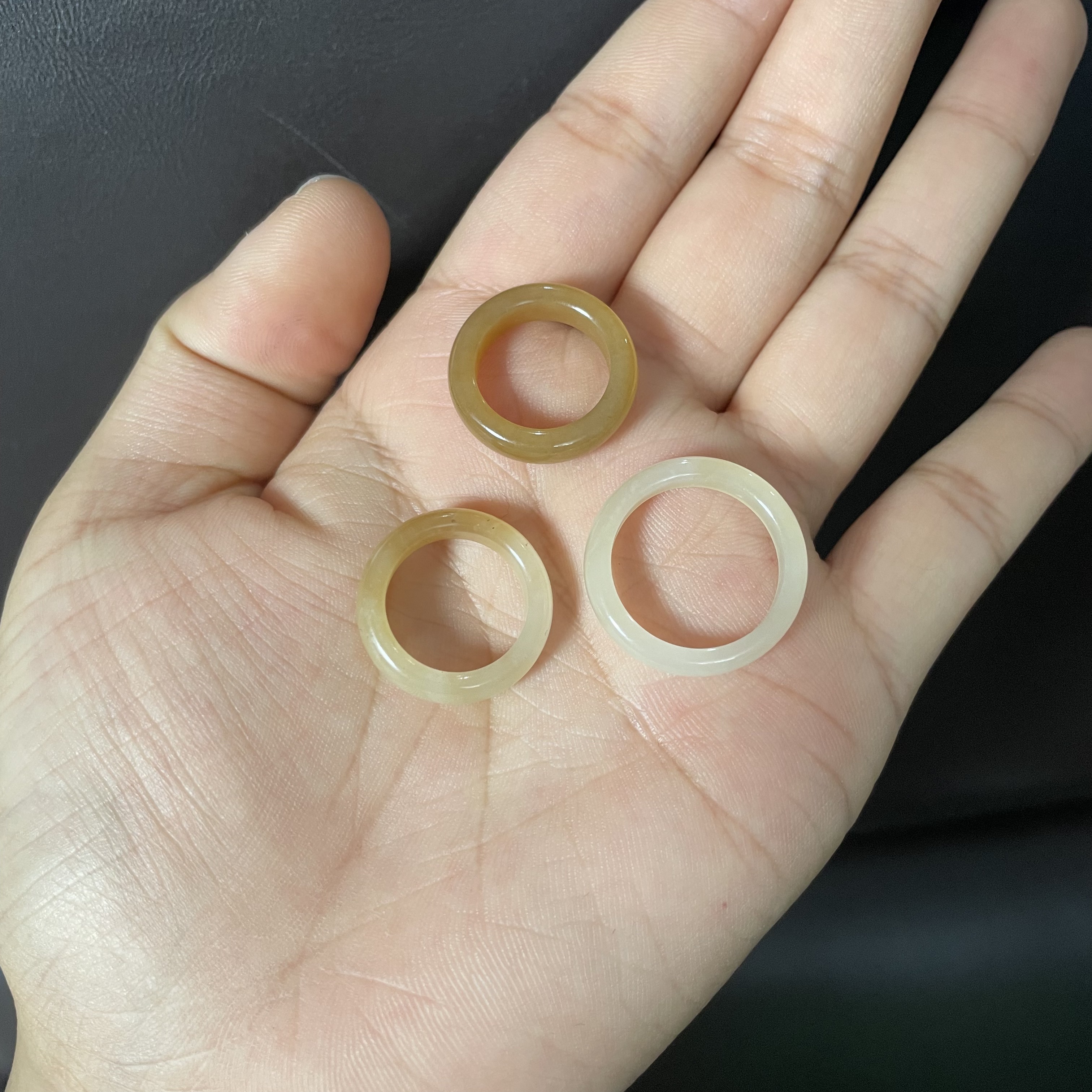 【德巧家】和田玉糖白戒圈温润细腻（发一个，多样性发货）