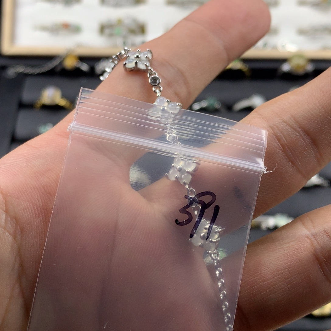 J***～翡翠银S925镀金镶嵌戒指391