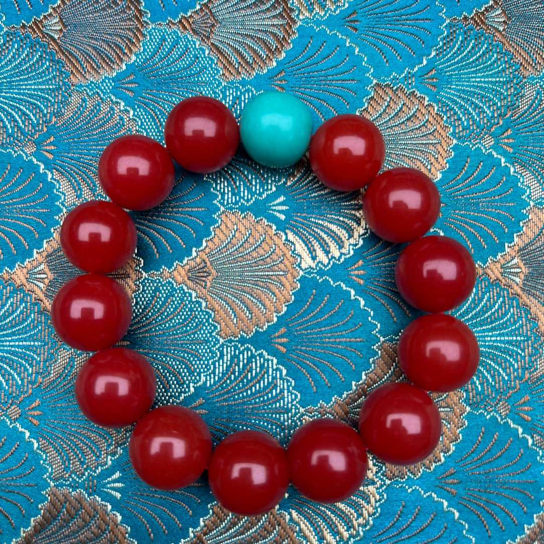 【器物炎灵 】nh红色圆珠手串（不带礼盒）