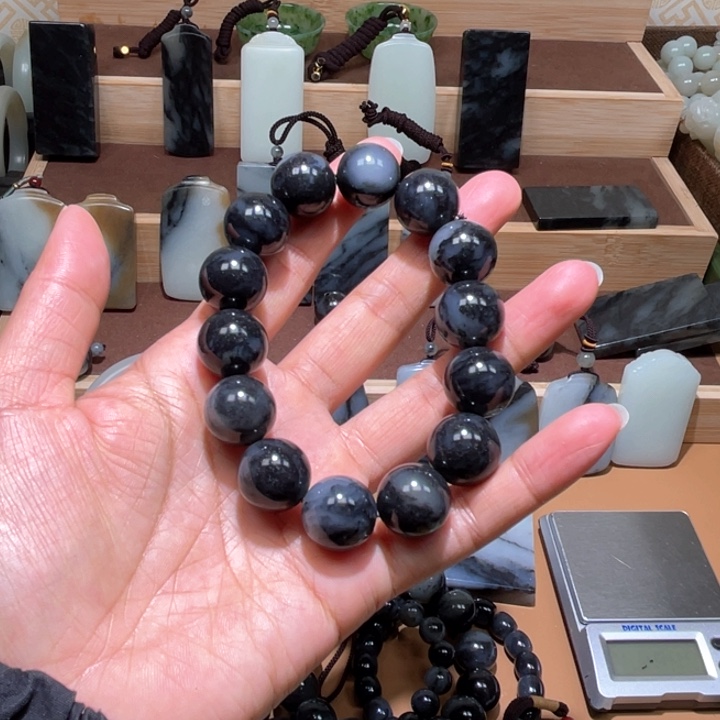 和田玉手链卡16未镶嵌漫**光