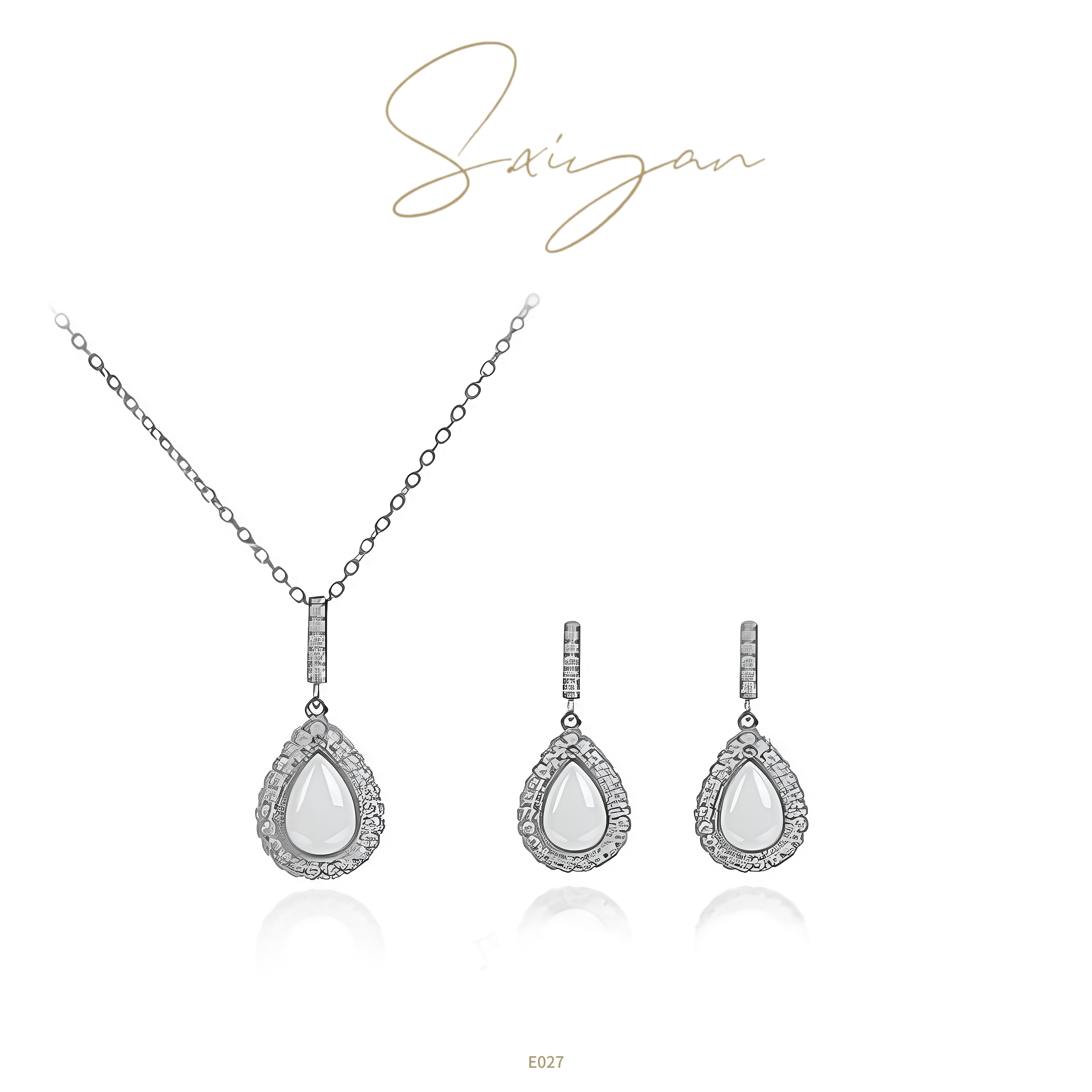 坠链均925银 S.xiyan【贝影雅情】轻奢气质高级感项链耳环一套E027