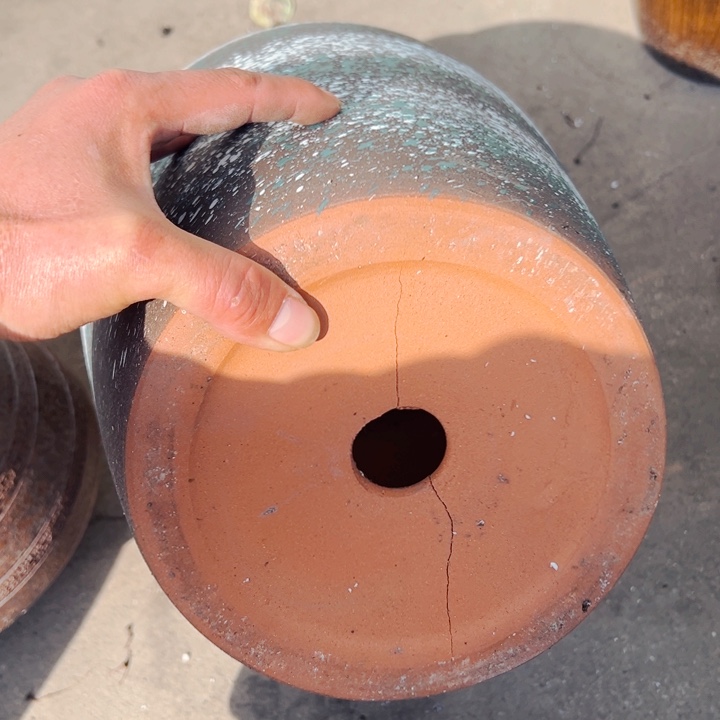 紫砂花盆高41口25瑕疵