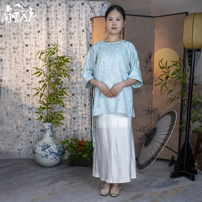 问云山房【诗语】100%三级醋酸缎面裙子夏装
