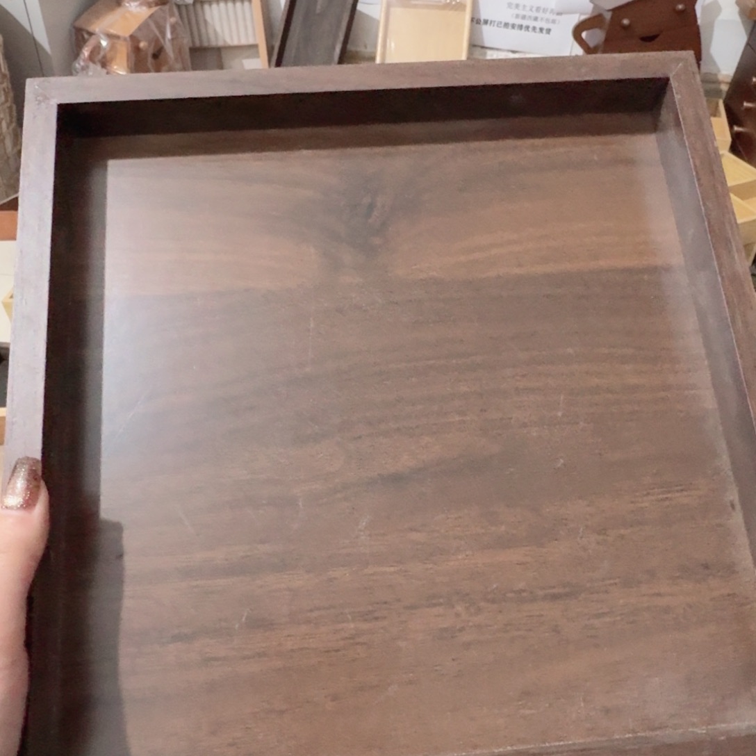 胡桃色方托盘微瑕疵拍下不退不换