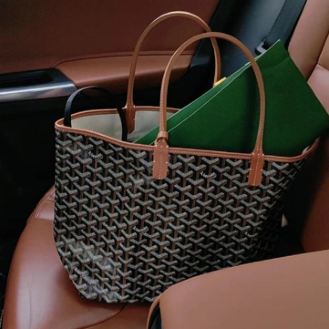 95新 Goyard 戈雅 棕色购物袋小号973033