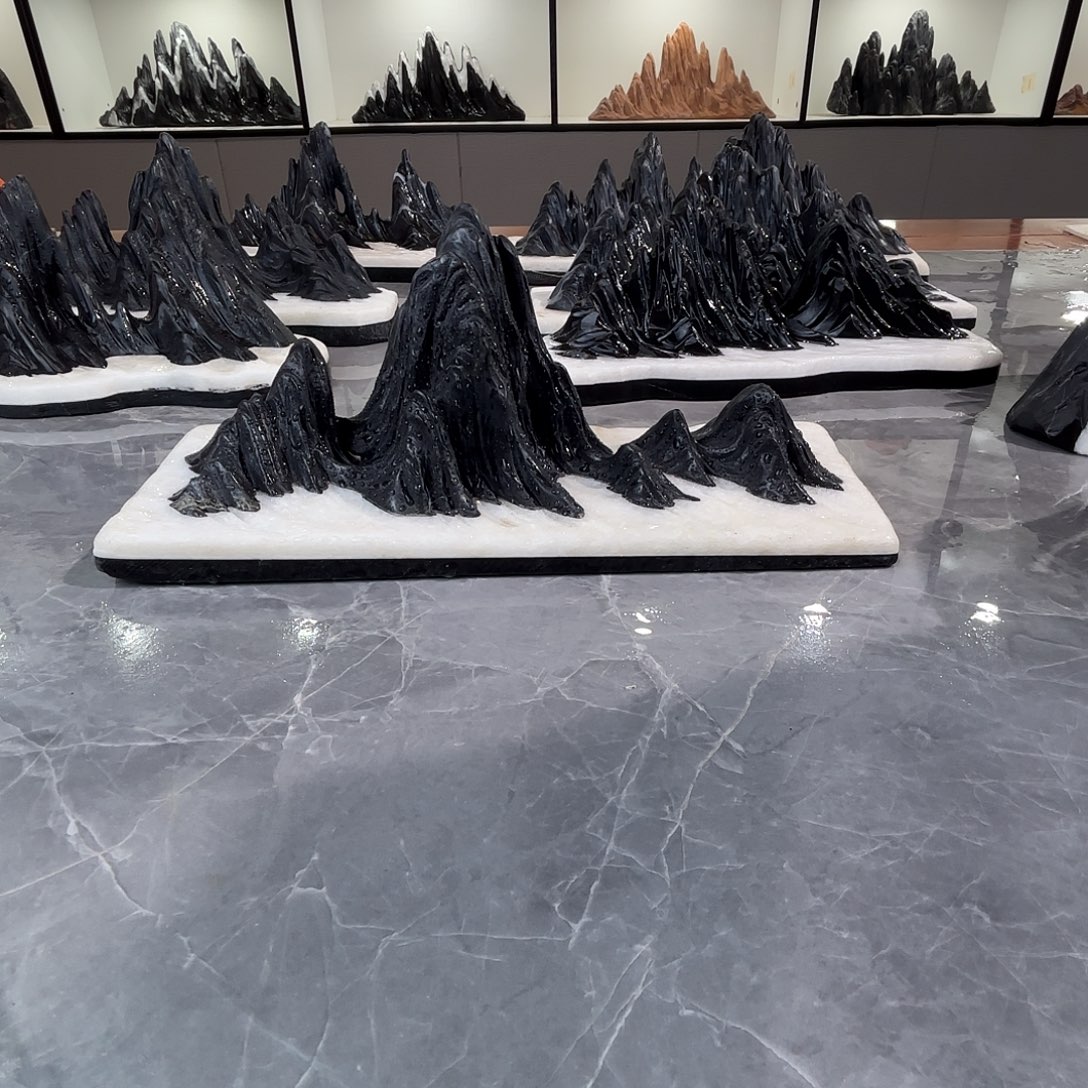 书***砖雕灵璧石雕刻山峰摆件