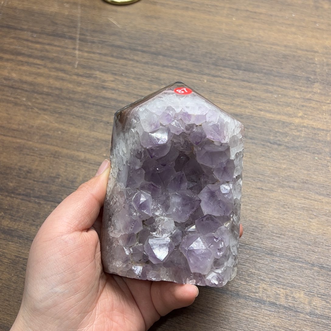 水晶水晶未镶嵌水晶摆件紫龙柱87