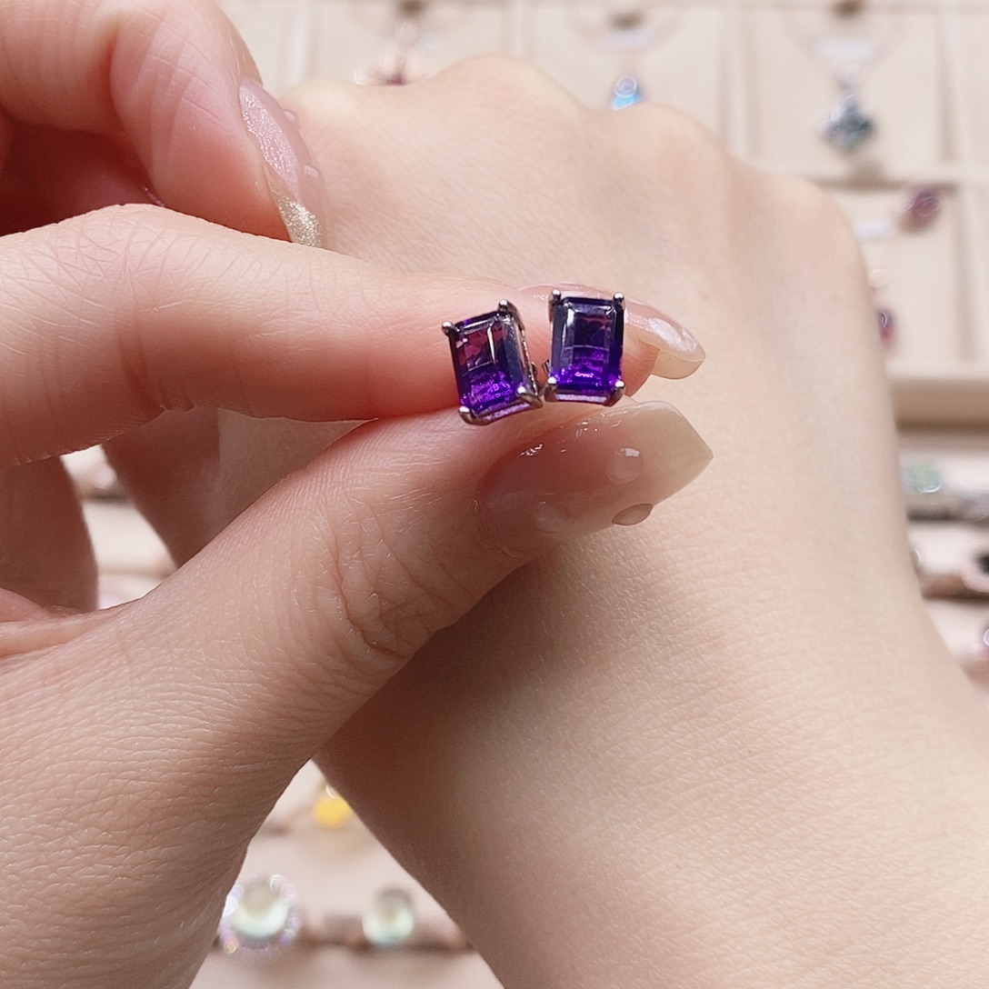 银S925镶嵌水晶耳饰耳钉