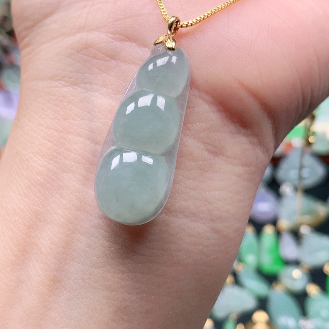 吊坠(不含链)18K金镶嵌翡翠