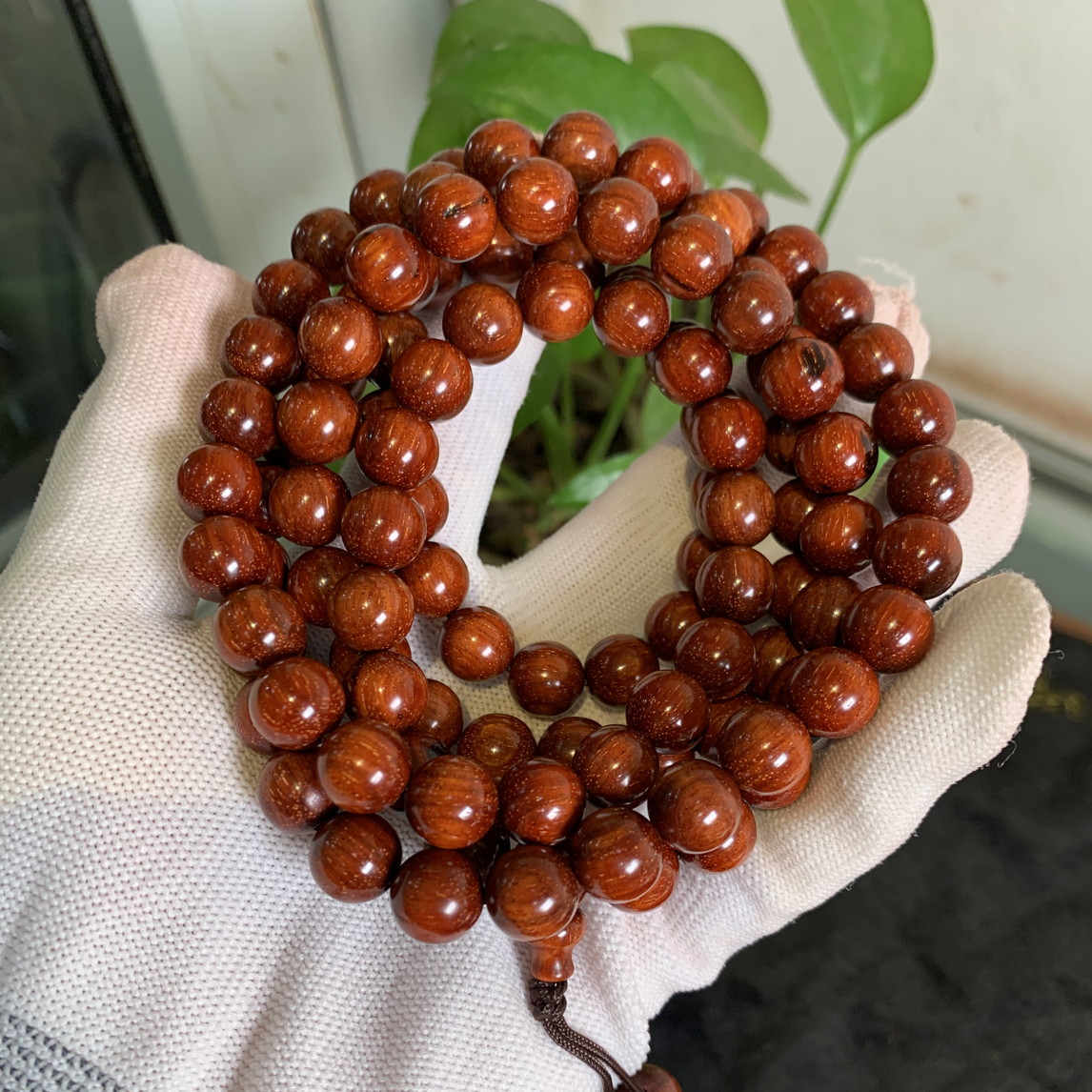 印度小叶紫檀老拆料金星圆珠1.0*108颗原汁原味