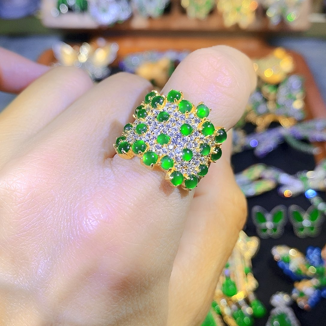 吊坠(不含链)银S925镶嵌翡翠