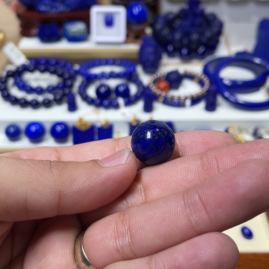 翻***吒青金石未镶嵌15.8mm单珠