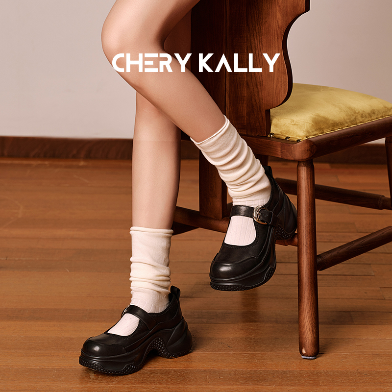 CHERY KALLY时尚百搭轻奢厚底玛丽珍女鞋女士流行款鞋子961PX5066