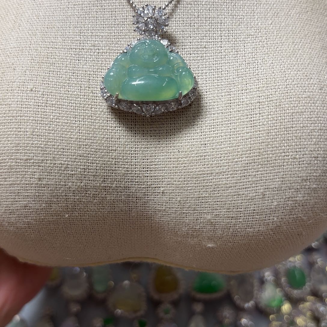 翡翠银S925镶嵌吊坠(不含链)