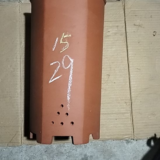 紫砂红泥高六方带口沿一个