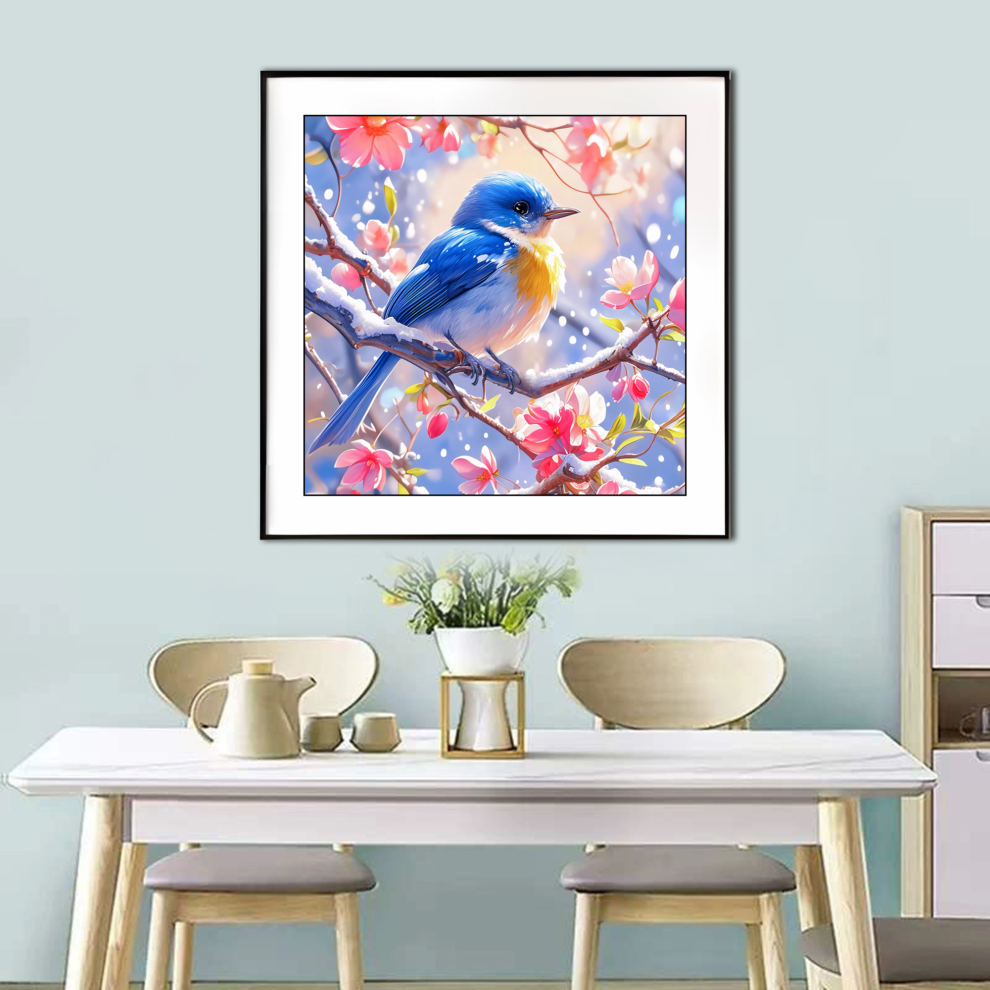 【加厚棉布】6579B梅林雪客十字绣大格 新中式客厅画 58种绣线