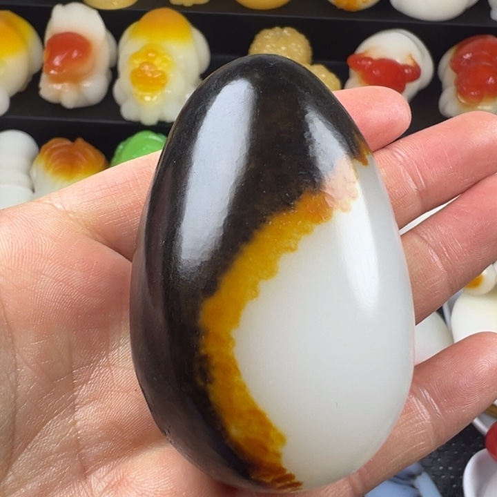 新疆戈壁五彩石金丝