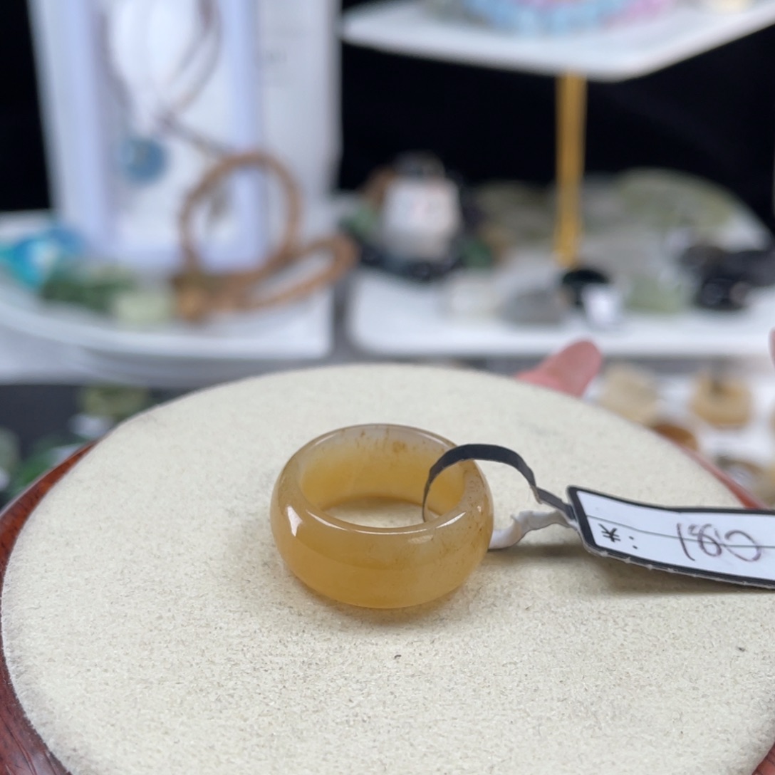 和田玉未镶嵌戒指o3橘糖墩墩16.4