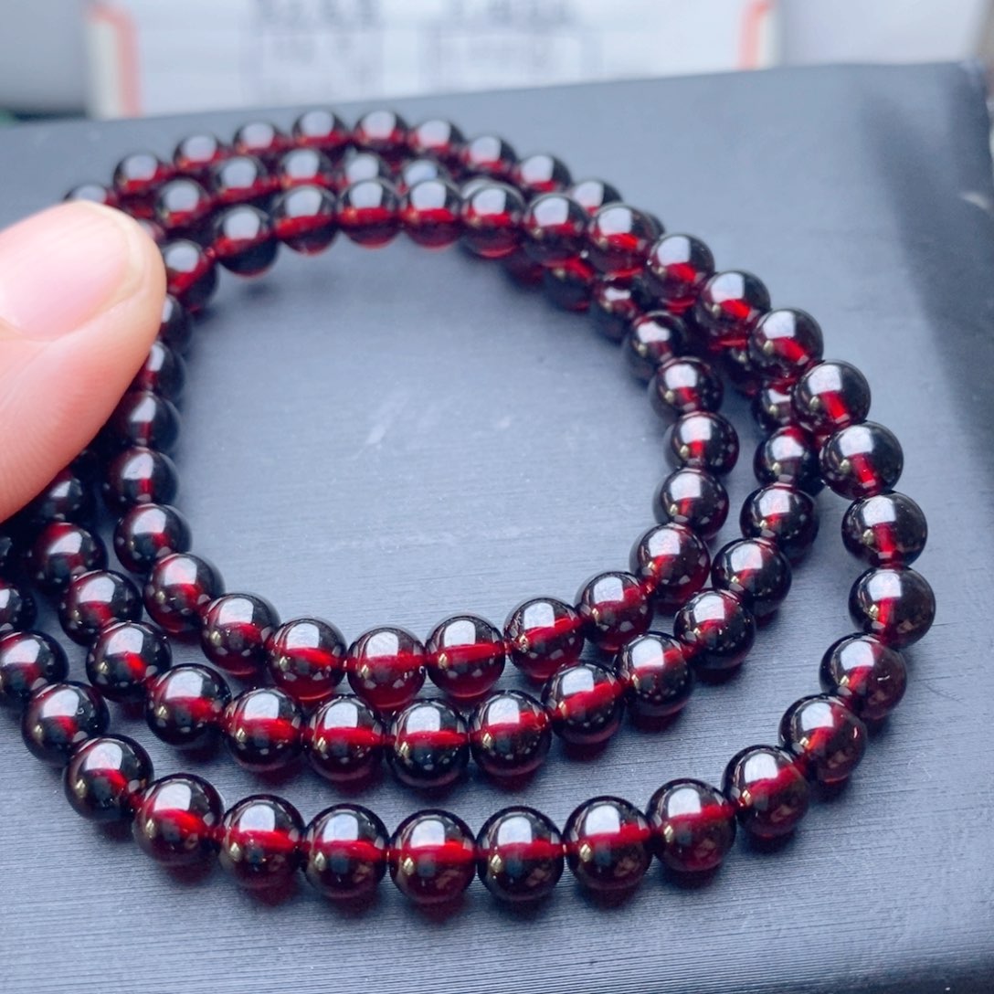 乐***球未镶嵌石榴石手链大漏10a