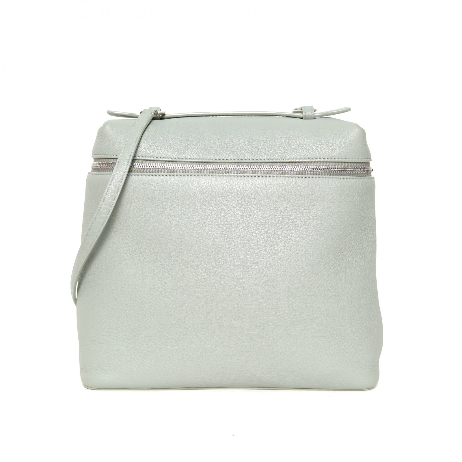 99新 Loro Piana/诺悠翩雅 小花6欢 L23.5徽标 双肩包 浅绿色