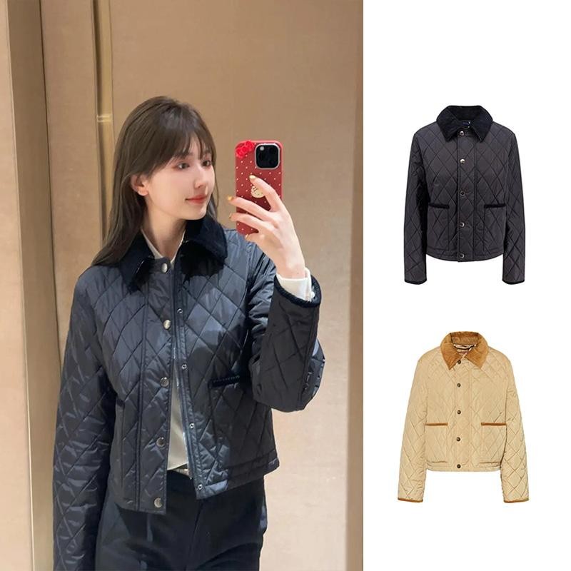 未使用 BURBERRY/博柏利 26春夏 Witney 衍纹灯芯绒领棉服夹克