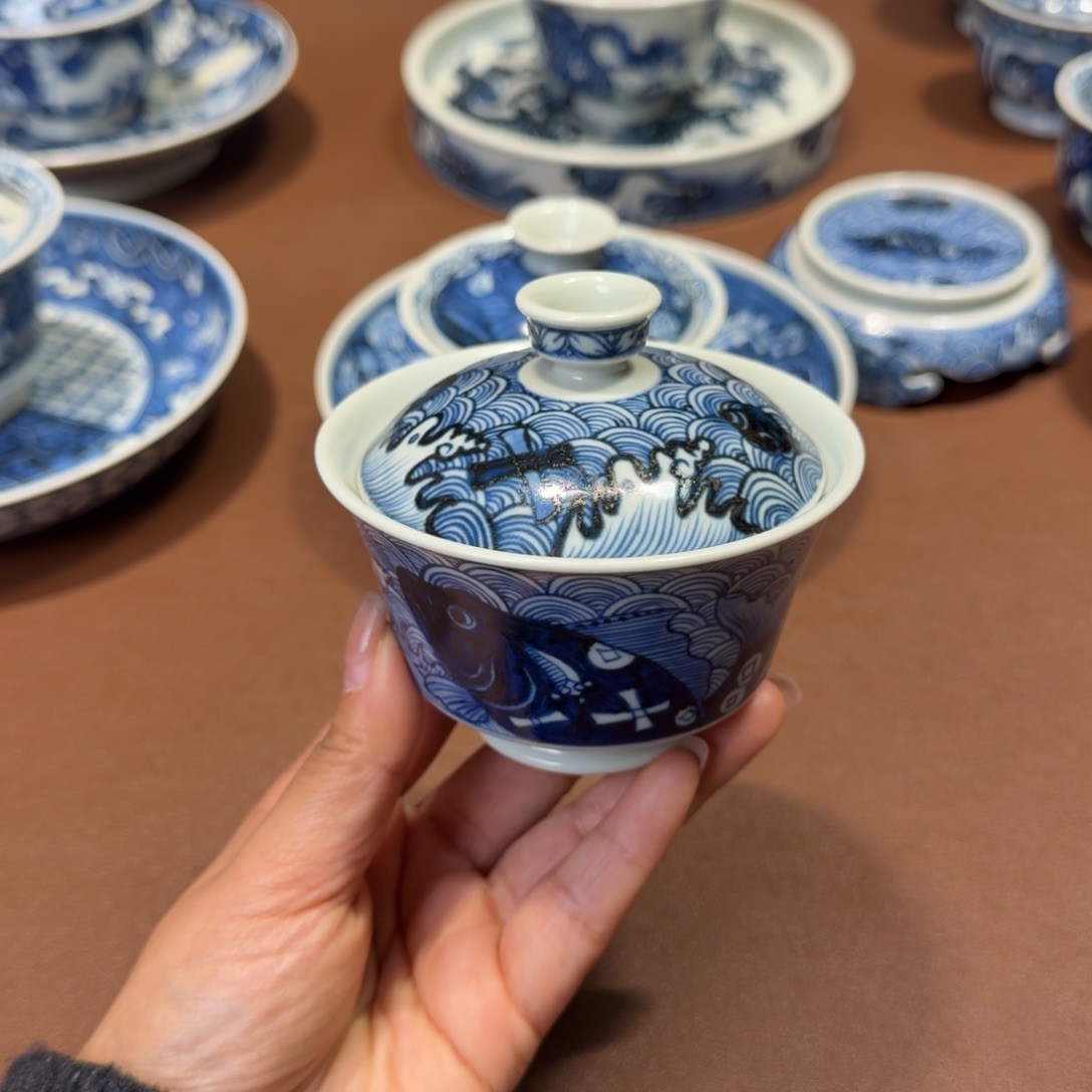 手工手绘茶具盖碗