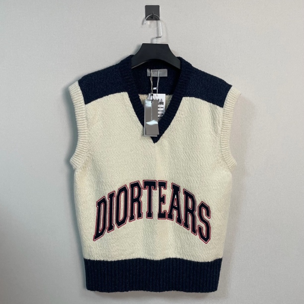 未使用 DIOR/迪奥 新款Tears联名款针织马甲/M码/带吊/价11000