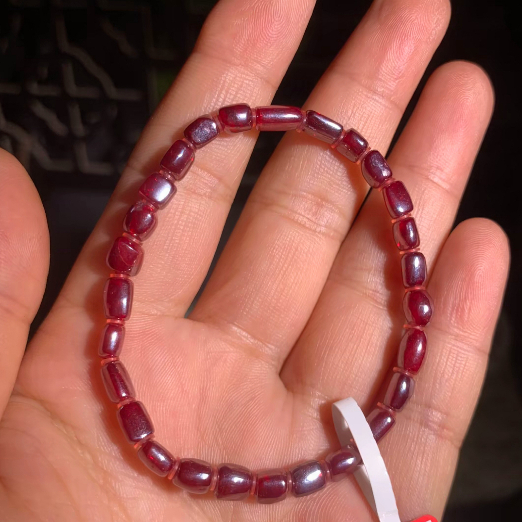 天然辰砂天然辰砂单晶体手链女款全透无暇