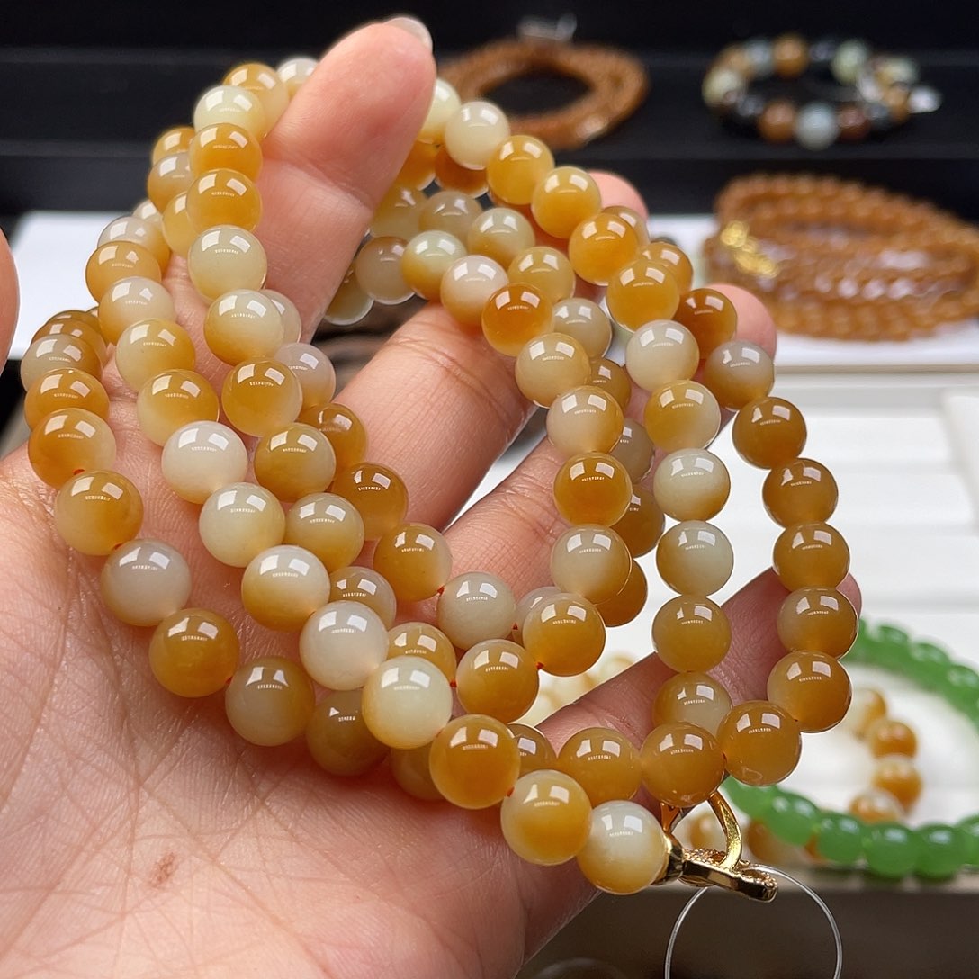 和田玉手串未镶嵌雷*隐