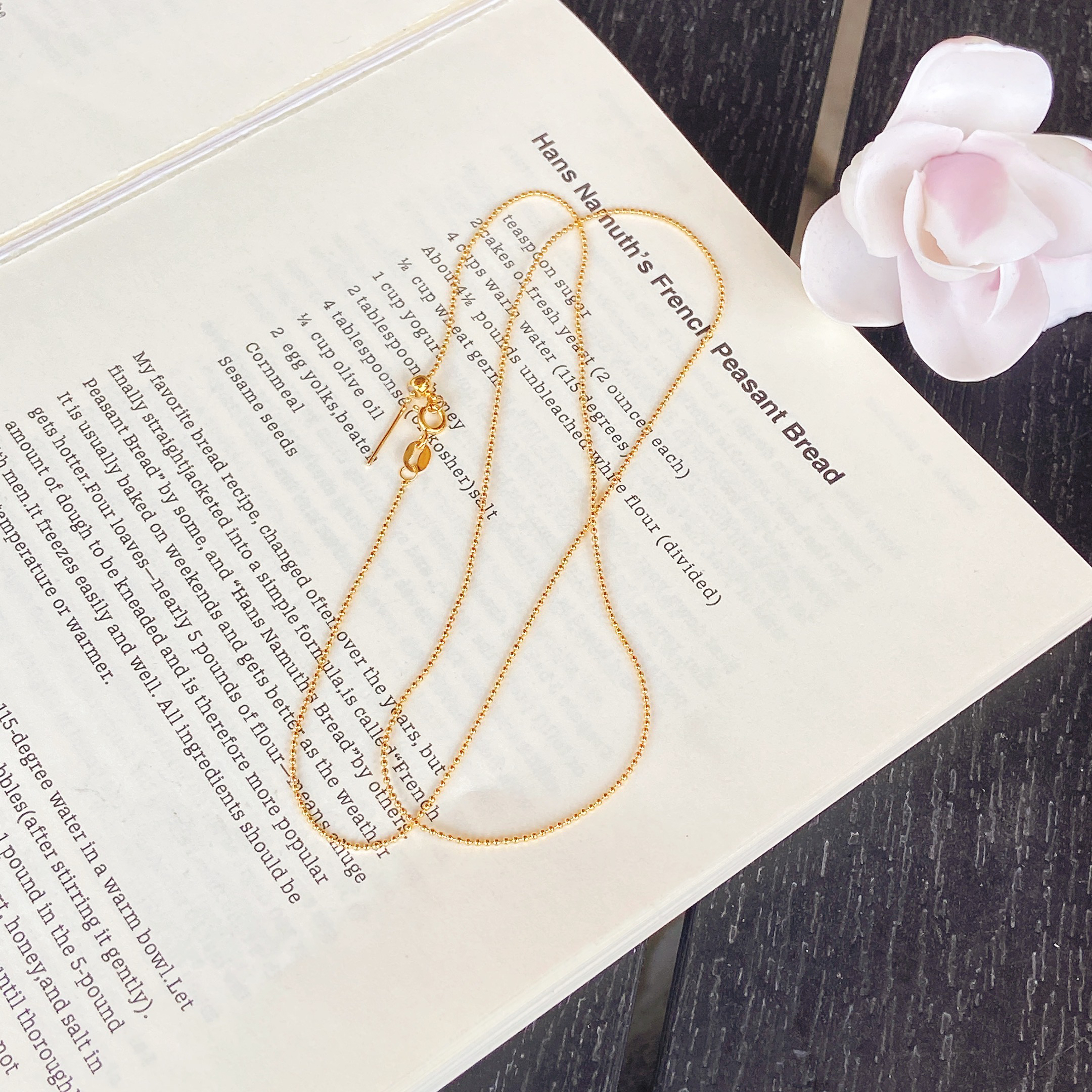 铜合金项链 百搭简约针式豆豆链